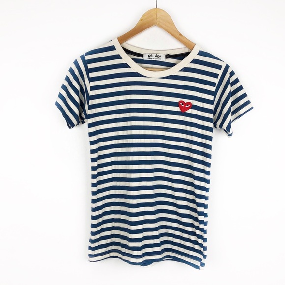 cdg striped short sleeve